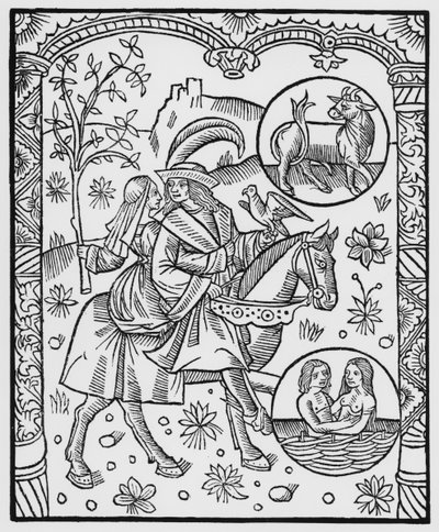 5月、「Almanach des Bergers」から、1491年（木版） 作： Pierre Le Rouge